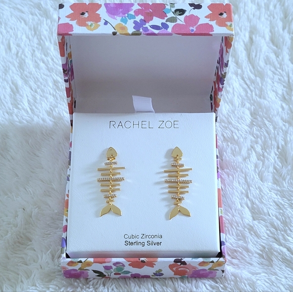 Rachel Zoe Jewelry - Rachel Zoe Gold💛 Fish🐠 Bone🦴 Earrings - NIB